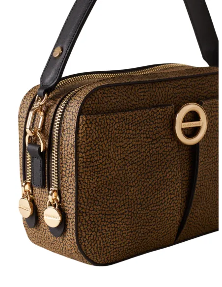 Borbonese Tulip Camera Case Bag in OP Canvas & Leather