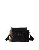 Borbonese Rondò Women's Bag in Quilted Nappa Leather & Suede OP, black