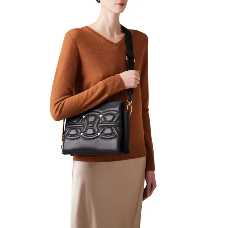 Borbonese Rondò Damenhandtasche aus gestepptem Nappaleder... 2