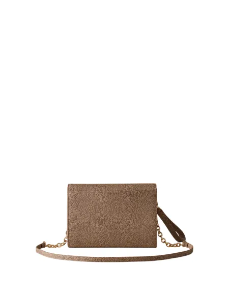 Borbonese Medium Pouch Coated Canvas & Leather, mushroom