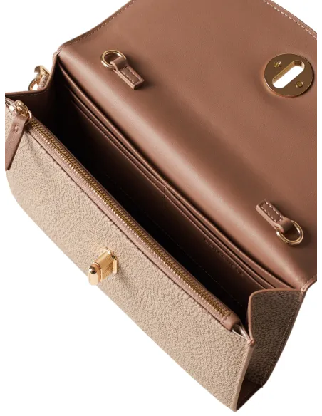 Borbonese Mittelgroße Pochette OP-Canvas & Leder, mushroom