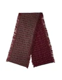 Borbonese all-over embroidered knitted scarf, bordeaux