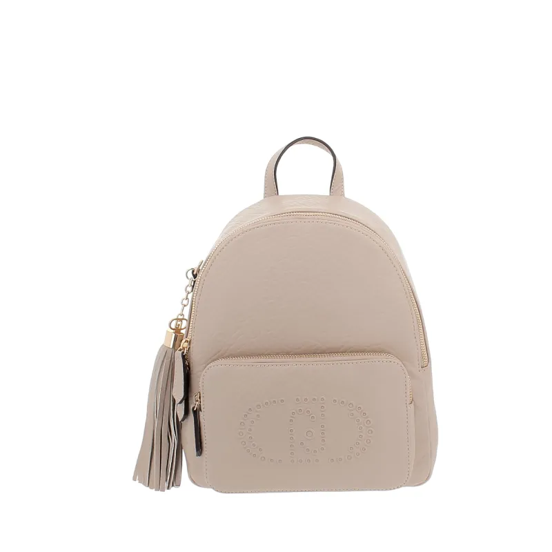 Liu Jo Better Medium Women's Backpack with Logo Straps, sand