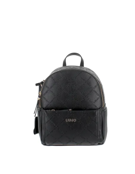 Liu Jo Women's Backpack with All Over Logo, black