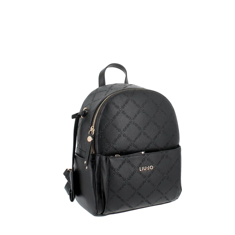 Liu Jo Damen Rucksack mit Logo Muster, schwarz 2