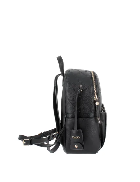 Liu Jo Damen Rucksack mit Logo Muster, schwarz