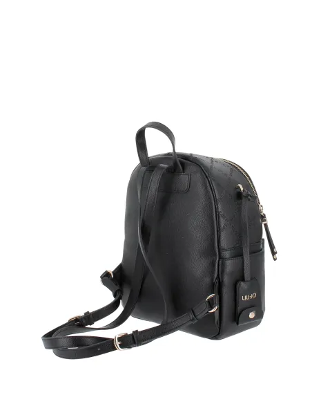 Liu Jo Damen Rucksack mit Logo Muster, schwarz