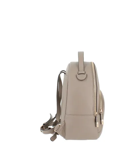 Zaino donna con tasca frontale con zip Liu Jo, taupe