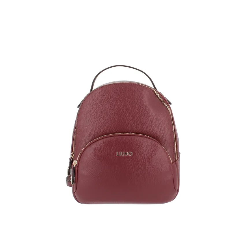 Zaino donna con tasca frontale con zip Liu Jo, bordeaux