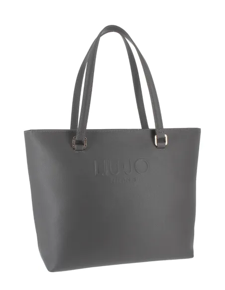 Liu Jo Grosse Damen Shopping Tasche mit Reissverschluss, Anthrazit