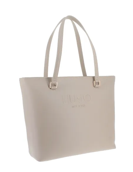 Liu Jo Large Women's Shopping Bag with Zip Closure, sand
