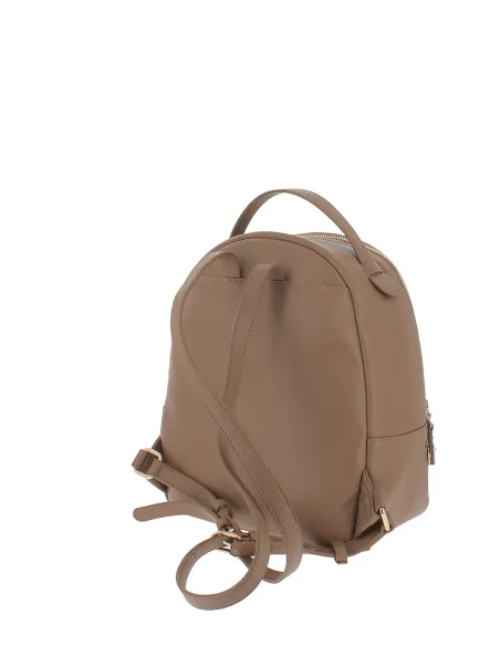 Liu Jo medium backpack with pebble texture metal logo and zip closure, suede