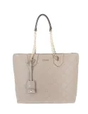 Liu Jo Shopping Tasche mit Logo Kettengriffen Struktur und Reißverschluss, taupe