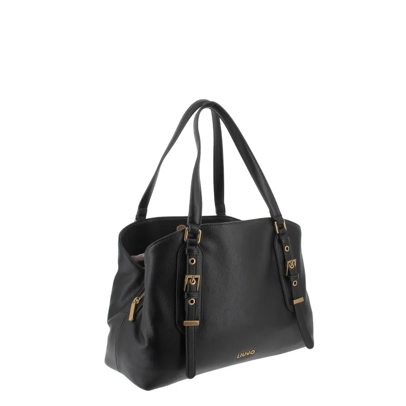 Liu Jo Womens Shopping Bag with Three Compartments, black 2