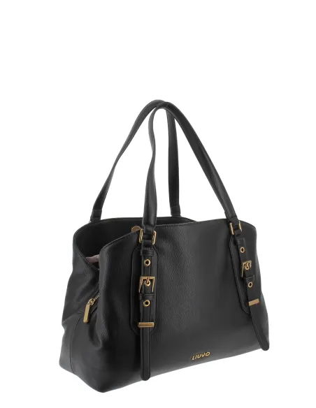 Liu Jo Damen Shopping Tasche mit Drei Faecher, schwarz