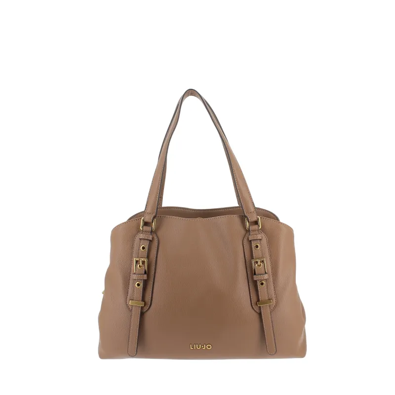 Liu Jo Womens Shopping Bag with Three Compartments, suede