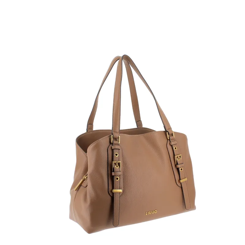 Liu Jo Womens Shopping Bag with Three Compartments, suede 2