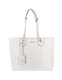 Liu Jo shopping bag with chain handles embossed logo and zip closure, marble