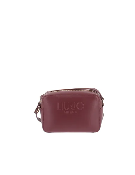 Borsa a tracolla con logo Liu Jo, red wine