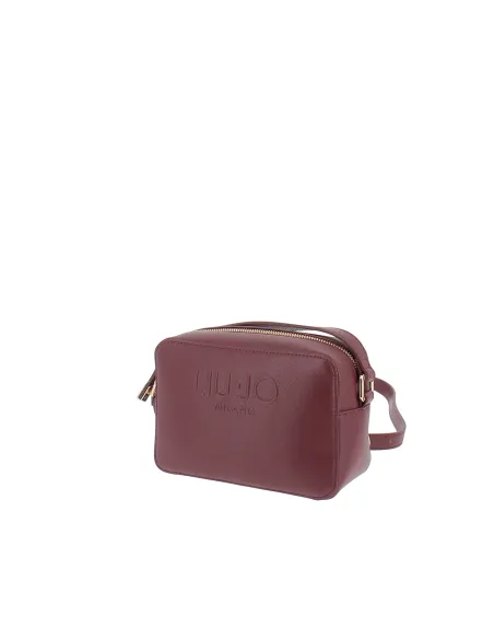 Borsa a tracolla con logo Liu Jo, red wine