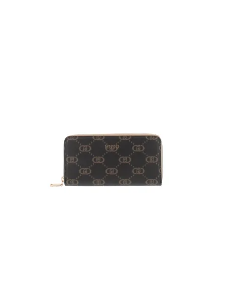 Liu Jo Large Womens Wallet in Monogram Fabric, sand
