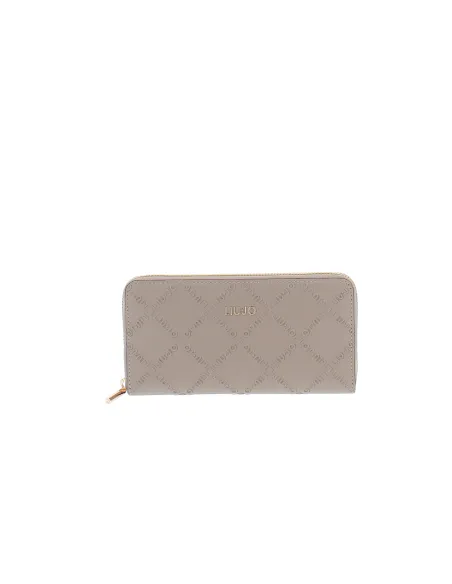 Liu Jo Large Womens Wallet in Embossed Faux Leather, taupe