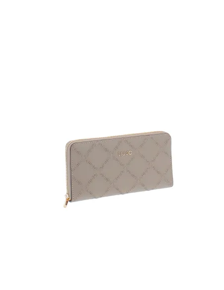 Liu Jo Large Womens Wallet in Embossed Faux Leather, taupe