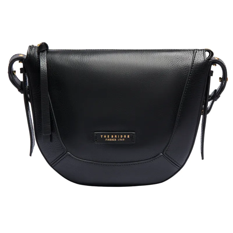 The Bridge Fedora leather medium Crossbody Bag, black