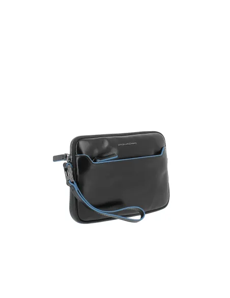Piquadro Blue Square schlanke Ledertasche, schwarz