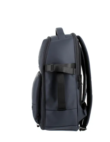 Zaino viaggio porta PC 15,6 in tessuto gommato Piquadro, blu