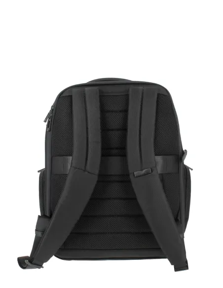 Zaino porta PC 15,6 in tessuto e pelle Piquadro Wollem, nero