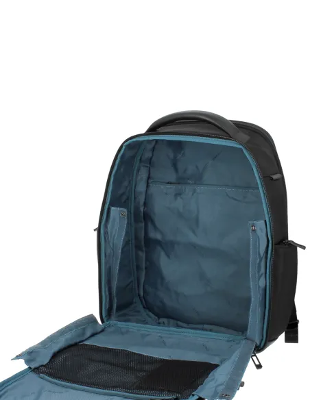Zaino porta PC 15,6 in tessuto e pelle Piquadro Wollem, nero