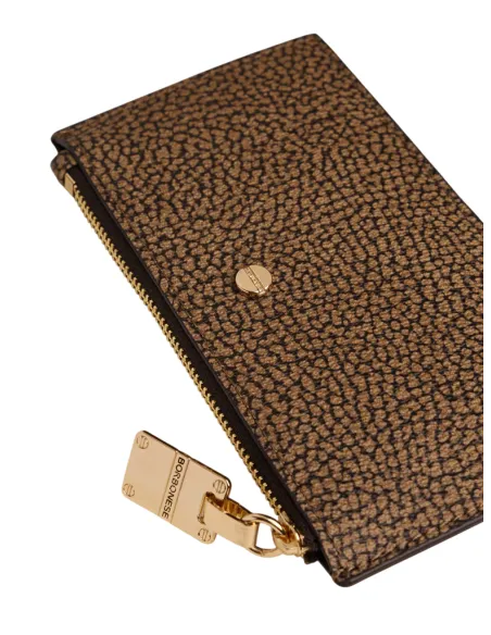 Borbonese OP Canvas Card Holder with Coin Zip Pocket