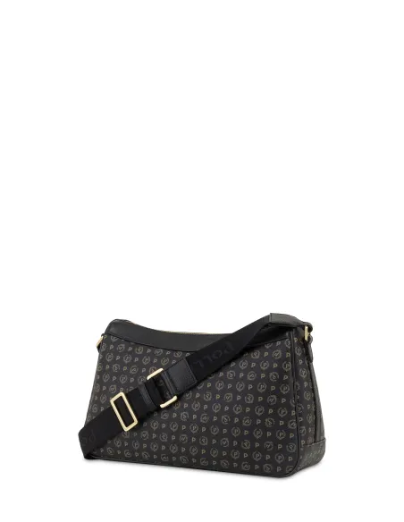 Pollini Heritage Damentasche mit verstellbarem Stoff-Schulterriemen, schwarz