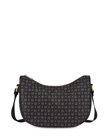 Pollini Heritage PVC hobo bag, black