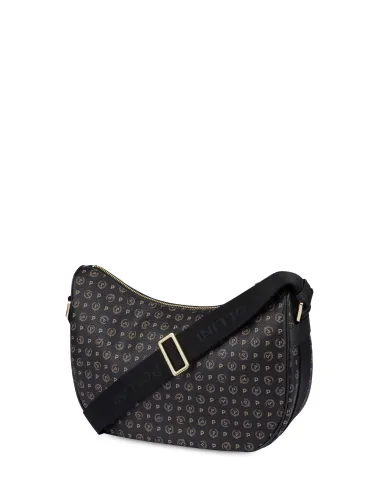 Pollini Heritage PVC hobo bag, black