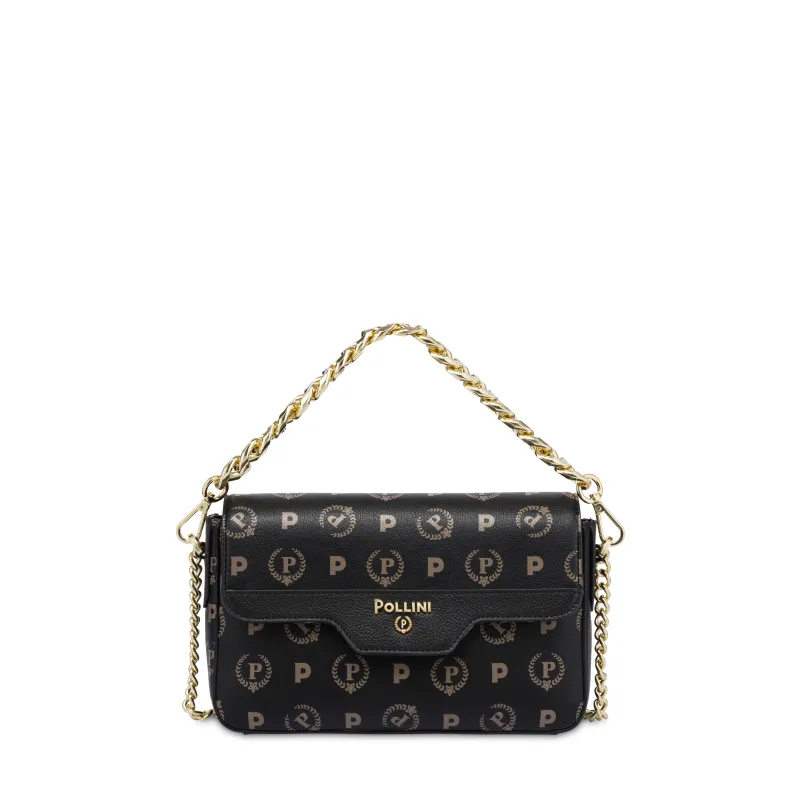 Mini bag con manico e tracolla in catena Pollini...