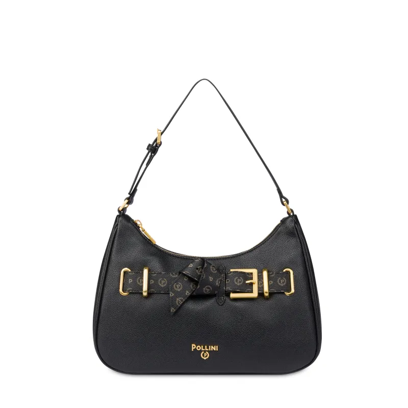 Pollini medium hobo bag, black