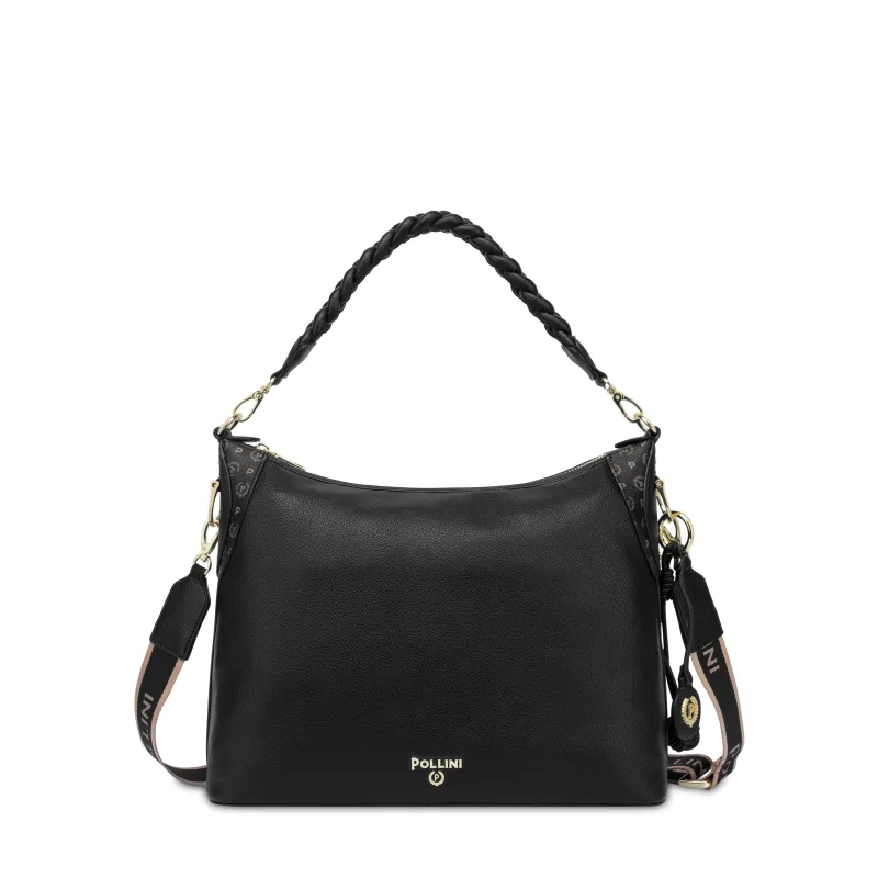 Borsa donna a spalla Pollini, nera