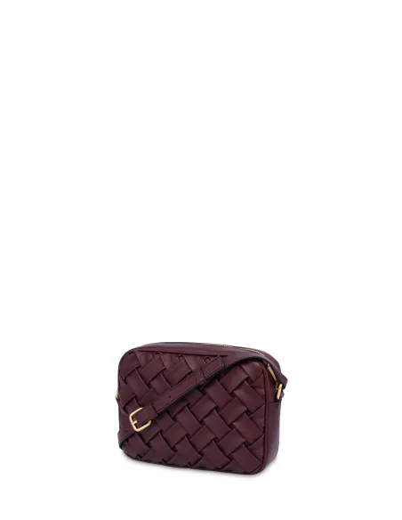 Pollini Interlace camera bag, bordeaux
