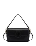 Borsa a spalla con pattina Pollini, nera