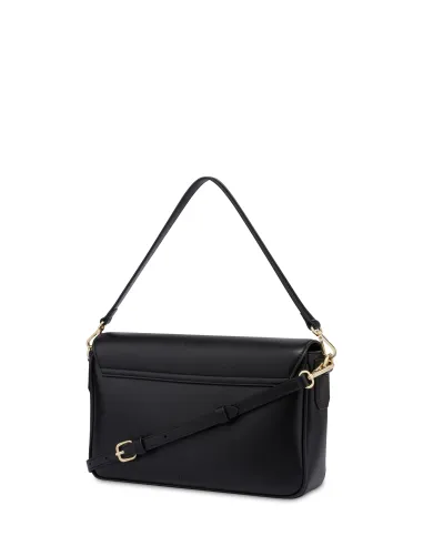 Borsa a spalla con pattina Pollini, nera