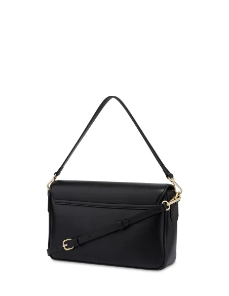 Borsa a spalla con pattina Pollini, nera