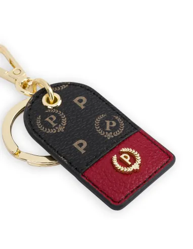 Pollini keychain with P Alloro logo, red
