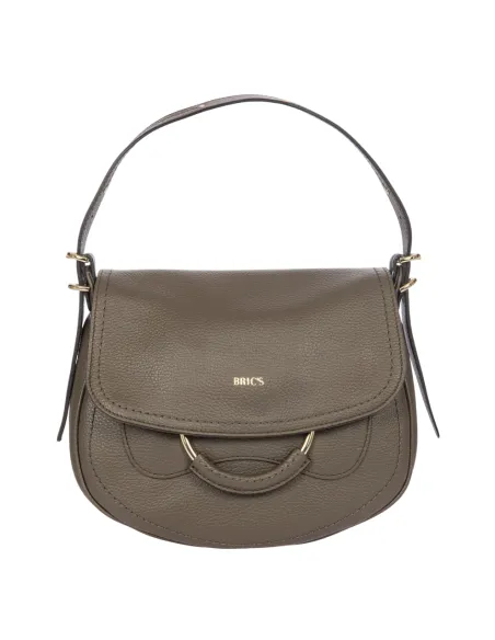 Brics Gondola women's leather shoulder bag, swamp