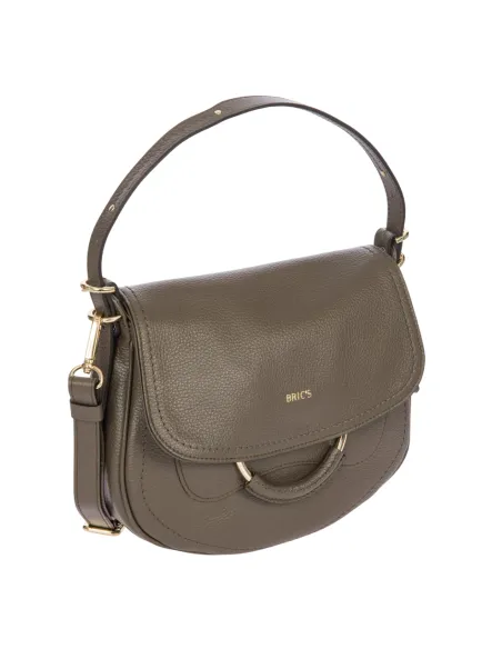 Brics Gondola women's leather shoulder bag, swamp