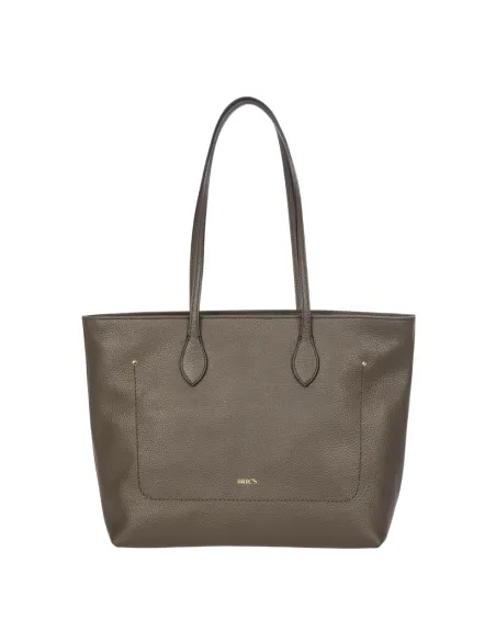 Brics Gondola Leather Shopping Bag, swamp