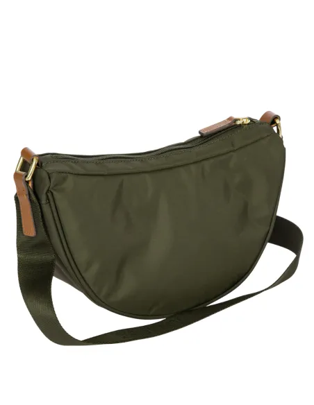 Borsa a tracolla mezza luna piccola Brics, verde oliva