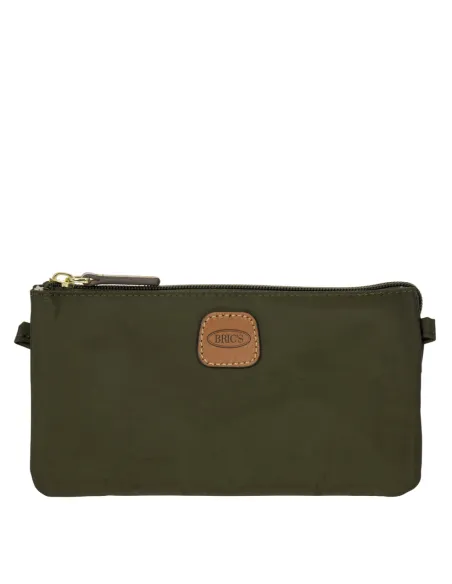 Bric's X-Collection 3-Compartment Pouch Bag in Recycled Fabric, olive green