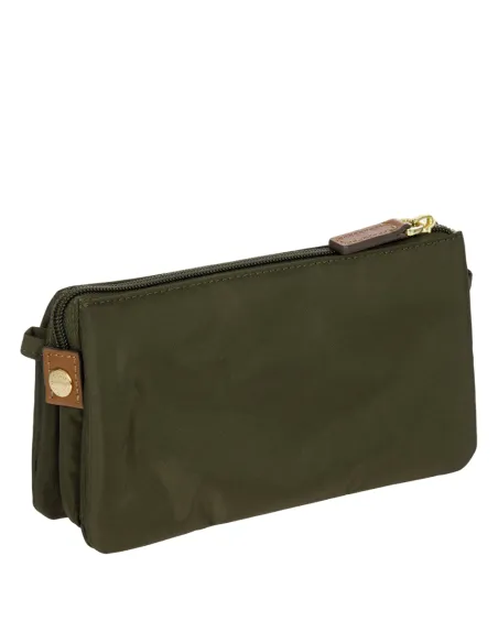Bric's X-Collection 3-Compartment Pouch Bag in Recycled Fabric, olive green